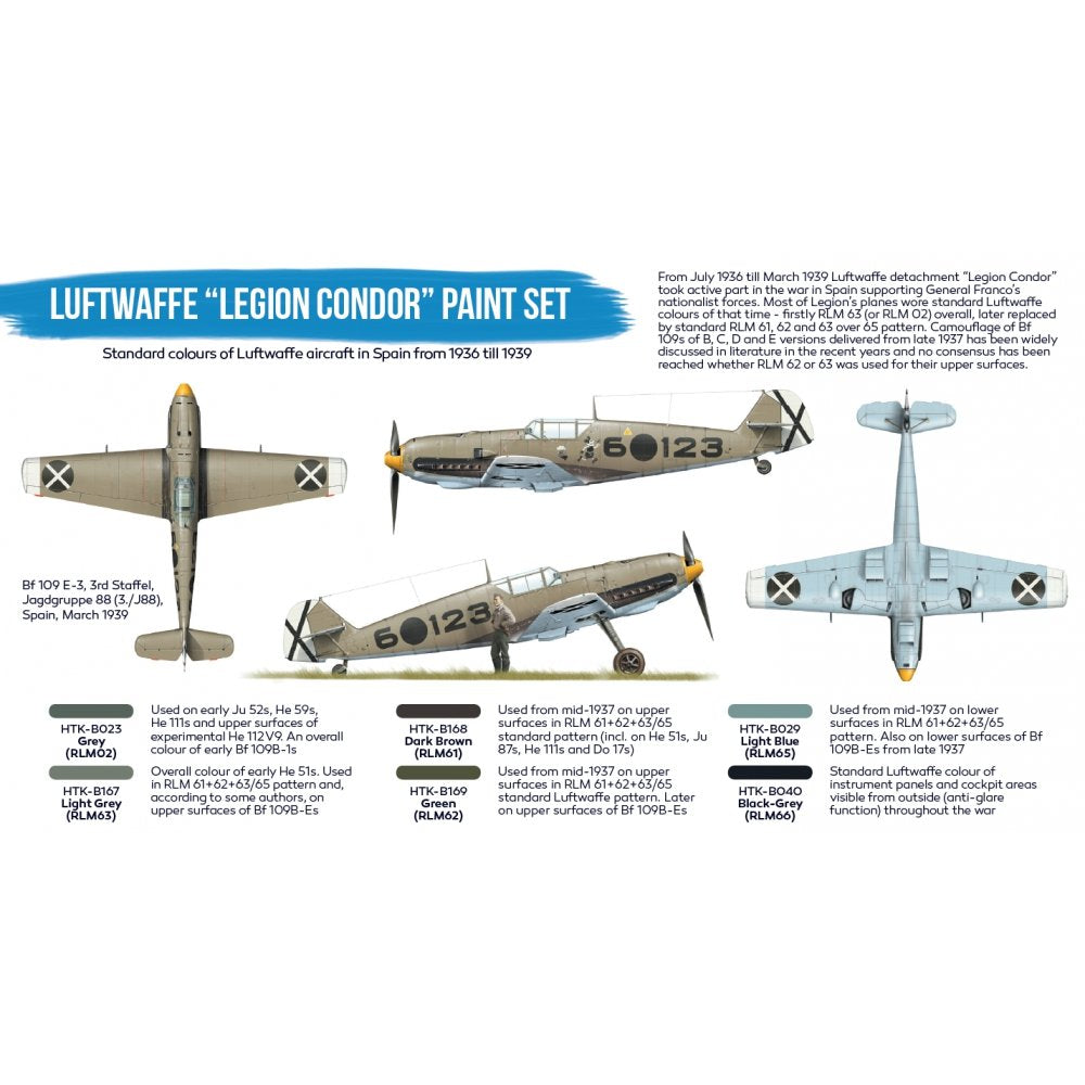 Hataka HTK-BS32 Luftwaffe &amp;quot;Légion Condor&amp;quot; set de peinture (6x17ml) – image 3