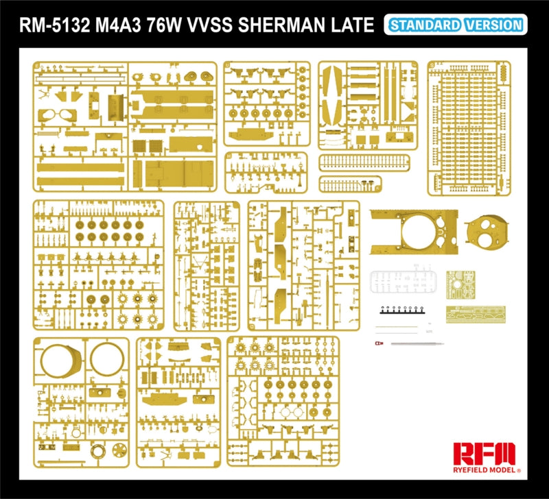 Rye Field Model 5132 M4A3 76W VVSS Sherman Late Standard Version 1/35 – imagen 6