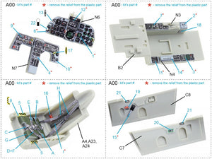 Quinta Studio QD48211 F-5E-3 Tiger II 3D-Printed &amp;amp; coloured Interior on decal paper ( AFV Club ) 1/48 – zdjęcie 2
