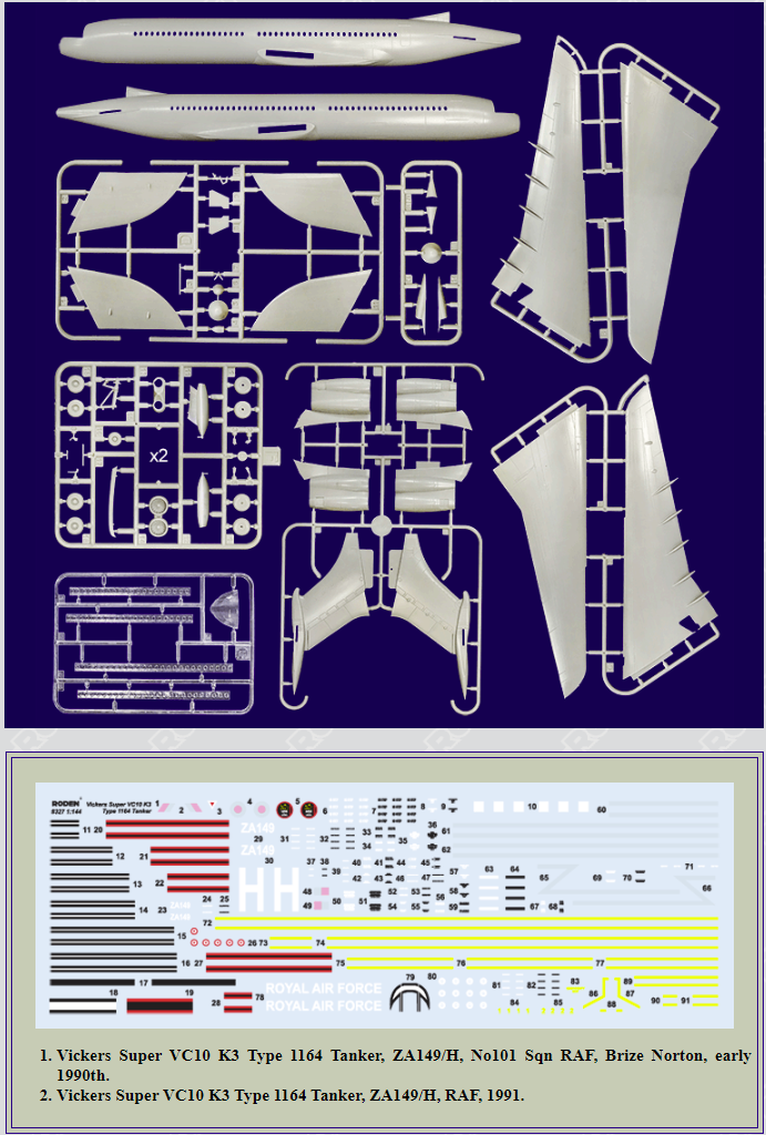 Roden 327 Vickers Super VC-10 K3 Type 1164 Tanker 1/144 – immagine 3