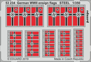 Eduard 53234 German WWII ensign flags STEEL 1/350