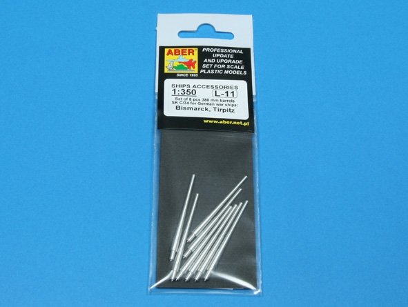 Aber 350L-11 Set of 8 pcs 380 mm barrels for German ships: Bismarck, Tirpitz 1/350 – image 3