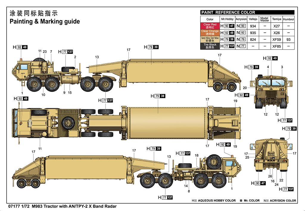 Tracteur Trumpeter 07177 M983 et radar bande X AN/TPY-2, échelle 1/72 – image 5