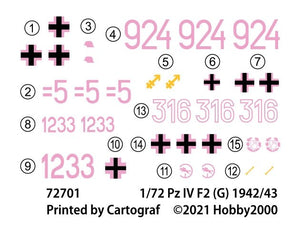 Hobby 2000 72701 Pz.Kpfw.IV Ausf.F2 (G) Eastern Front 1942 DRAGON + CARTOGRAF 1/72 – imagen 3