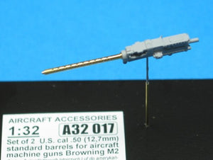 Aber A32017 Set of 2 cal .50 (12,7mm) standard barrels for US aircraft machine guns Browning M2 1/32 – Bild 4