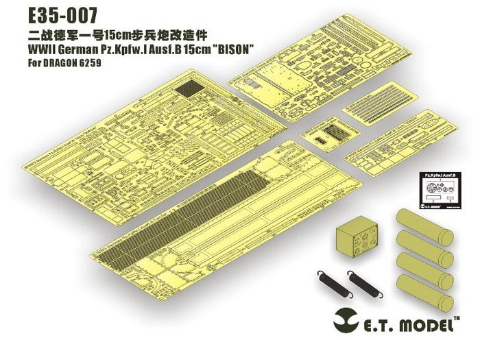 E.T. Model E35-007 WWII German Pz.Kpfw.I Ausf.B 15cm &amp;quot;BISON&amp;quot; (For DRAGON 6259) 1/35