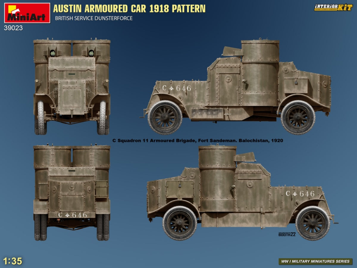 Miniart 39023 AUSTIN ARMOURED CAR 1918 PATTERN. BRITISH SERVICE DUNSTERFORCE. INTERIOR KIT 1/35 – Bild 10