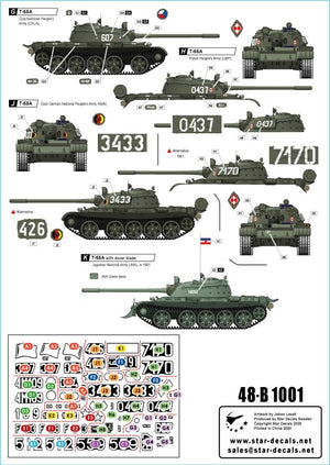Star Decals 48-B1001 T-55A Tanks 1. Cold War. Soviet (Army and Naval Infantry), Poland, Hungary, Czechoslovakia, Germany (DDR), Romania and Jugoslavia 1/48 – imagen 2
