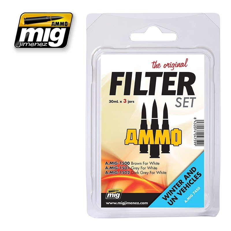 Kit de filtres AMMO pour Mig Jimenez 7450, pour l'hiver et les véhicules UN, 3 x 30 ml