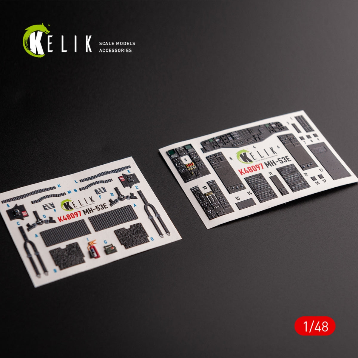 KELIK K48097 MH-53 Sea Dragon - interior 3D decals for Academy kit 1/48