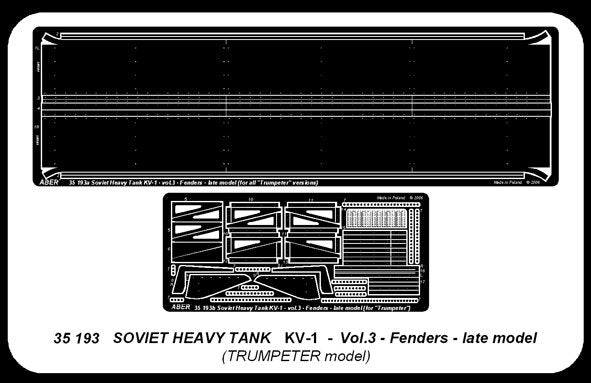 Aber 35193 Russian heavy tank KV-1 - vol.3 - additional set - fenders, late model 1/35 – imagen 5