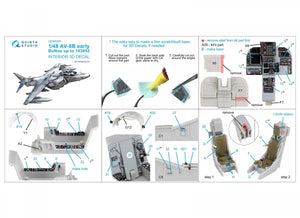 Quinta Studio QD48305 AV-8B Early 3D-Printed &amp;amp; coloured Interior on decal paper (Hasegawa) 1/48 – imagen 10