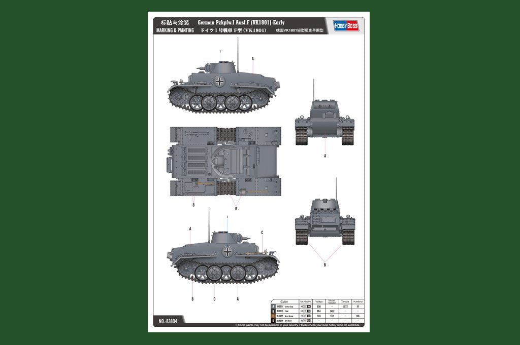 Hobby Boss 83804 Pz.Kpfw.I Ausf.F allemand (VK18.01) - Première version (1/35) – image 2