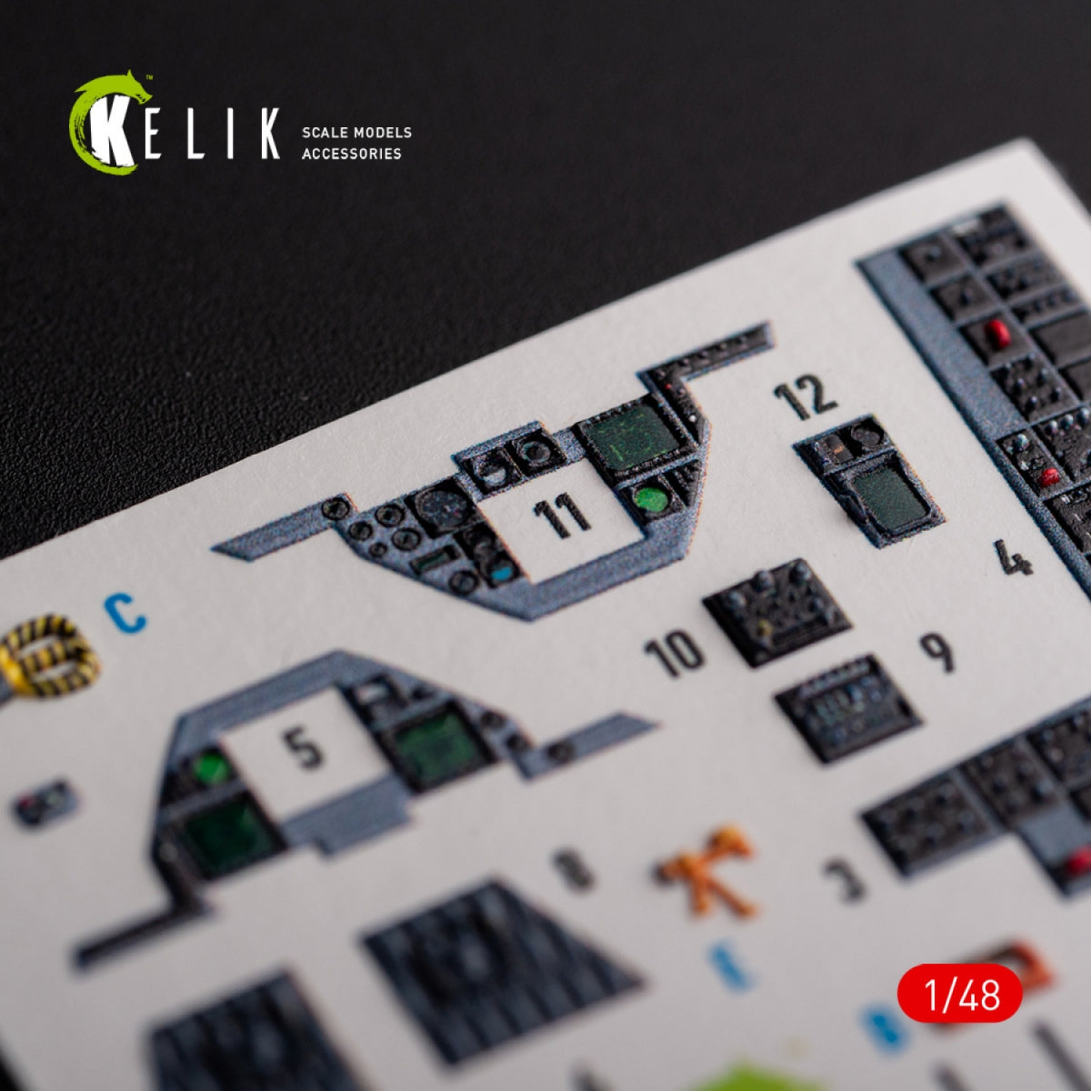 KELIK K48103 F-16A/C - interior 3D decals for Academy kit 1/48 – imagen 2