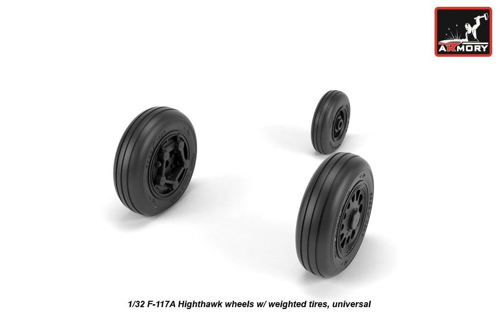 Armory Models AW32305 F-117A Nighthawk wheels w/ weighted tires 1/32 – imagen 2
