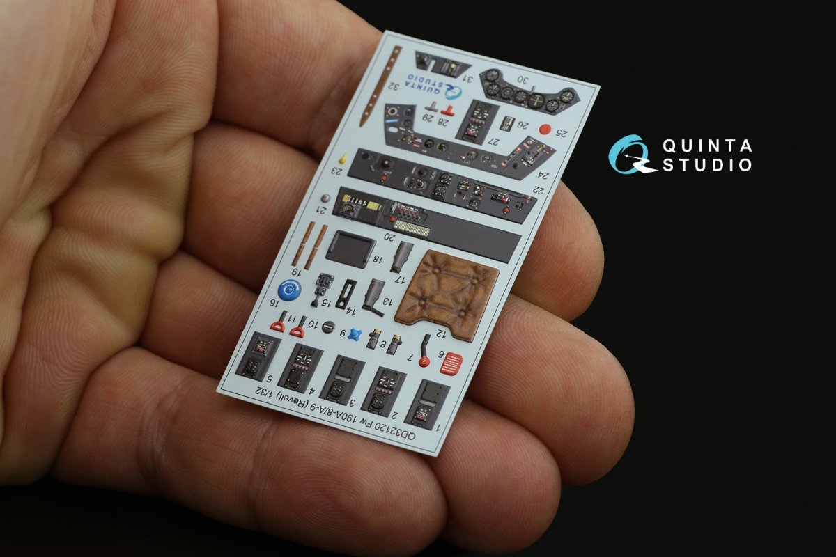 Quinta Studio QD32120 Fw 190 A-8/A-9 3D-Printed &amp;amp; coloured Interior on decal paper ( Revell ) 1/32 – imagen 9