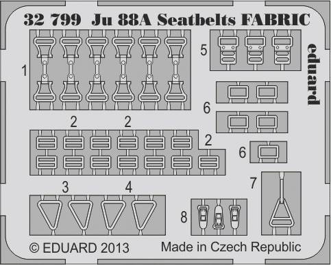 Eduard 32799 Ju 88A seatbelts FABRIC 1/32 Revell – immagine 2