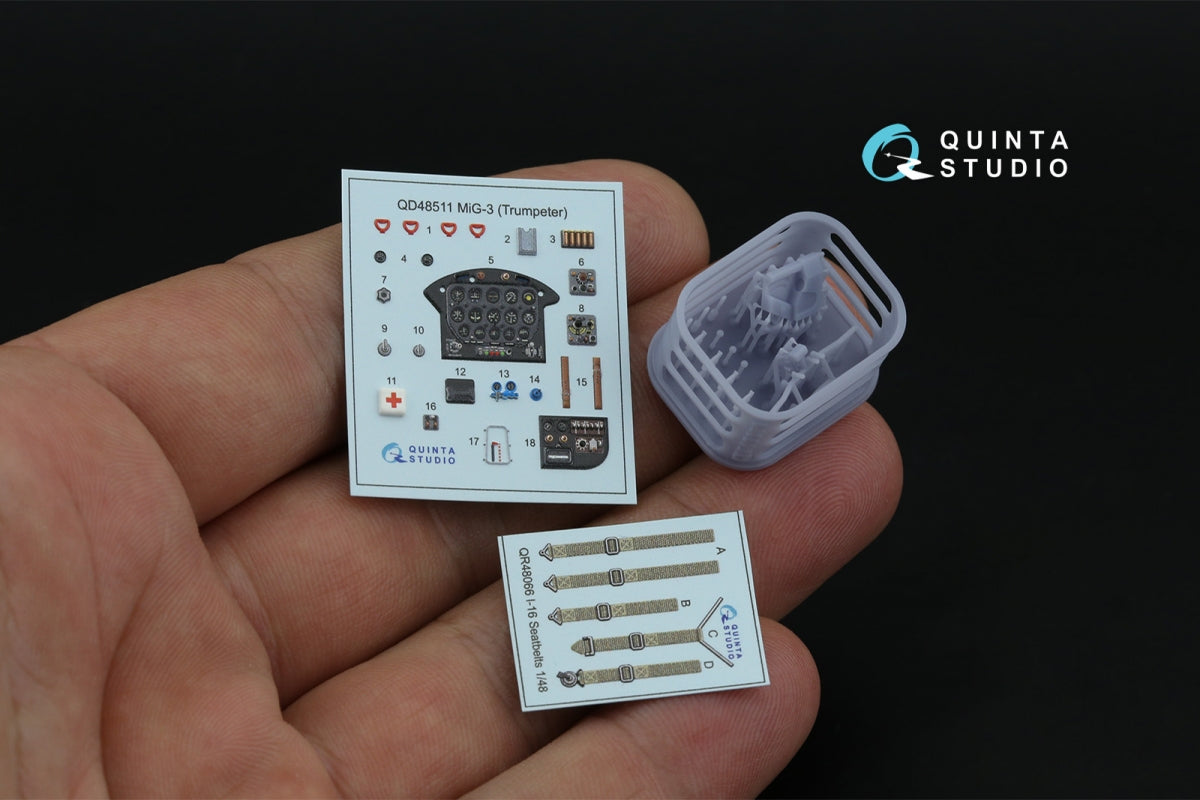 Quinta Studio QD+48511 MiG-3 3D-Printed coloured Interior on decal paper (Trumpeter) 1/48 – immagine 2