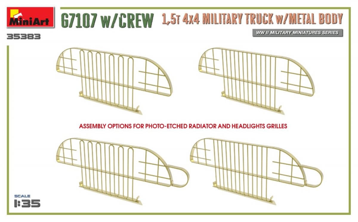 MiniArt 35383 G7107 w/CREW 1,5t 4X4 CARGO TRUCK w/METAL BODY 1/35 – Bild 12