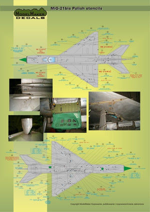 ModelMaker Decals D48020 MiG-21PFM/M/MF/bis/UM Polish stencils 1/48 – zdjęcie 7