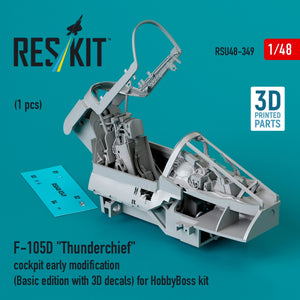 RESKIT RSU48-0349 F-105D « Thunderchief » cockpit modification précoce (édition de base avec décalcomanies 3D) pour kit HobbyBoss (impression 3D) 1/48  – image 2