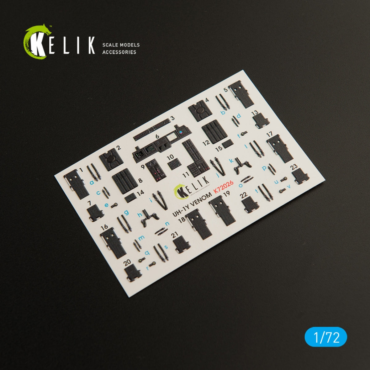 Kelik K72026 UH-1Y "Venom" interior 3D decals for Dream Model kit 1/72