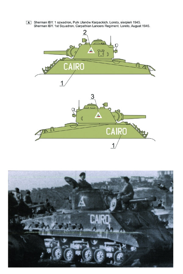 Toro 16D02 Polish Shermans vol.2 Sherman IBY / M4(105)HVSS Carpathian Lancers Regiment 2nd Polish Corps, Italy (for Tamiya 56048) 1/16