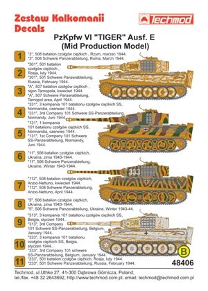Techmod 48406 - Pz.Kpfw.VI Tiger Ausf.E (Mid Production Model) 1/48 – imagen 2