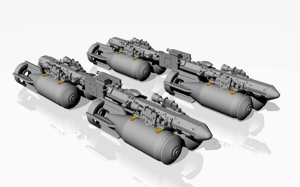 Armory Models ACA4810c MZBD-4UT w/ 4x OFAB-100-120 Soviet high-explosive bombs, resin ordnance set w/ PE parts 1/48 – immagine 2