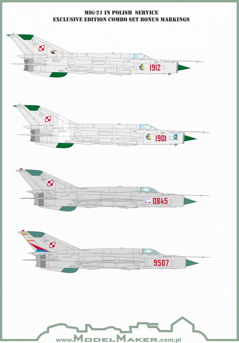 ModelMaker Decals CS48001 MiG-21 in Polish service exclusive edition COMBO SET 1/48 – immagine 2