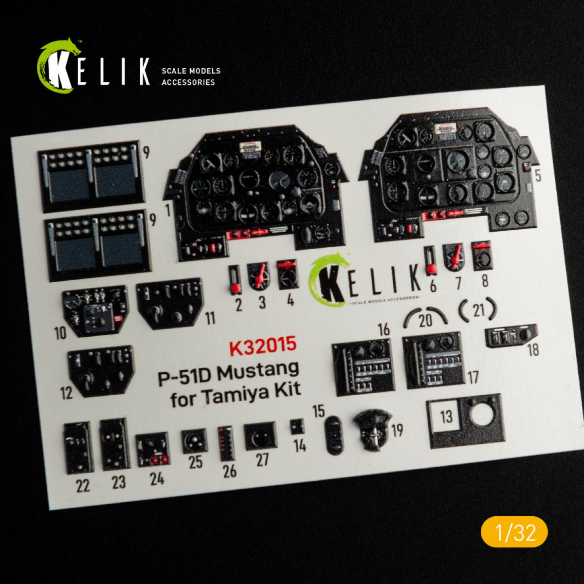 KELIK K32015 P-51D MUSTANG - INTERIOR 3D DECAL FOR TAMIYA KIT 1/32 – imagen 2