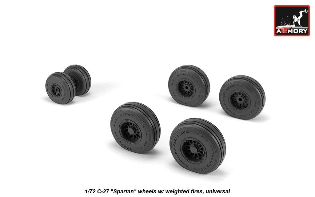 Armory Models AW72505 C-27 Spartan wheels w/ weighted tires 1/72 – Bild 3