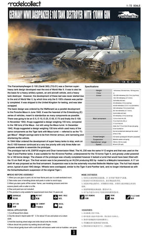 Modelcollect UA72116 Germany WWII Jagdpanzer E-100 Tank Destroyer with 170mm Gun 1/72 – immagine 2