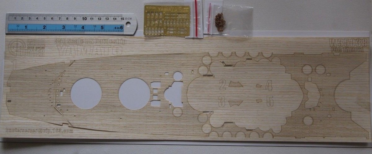 Wood Hunter W35038 Wood deck IJN Yamato for Tamiya 78014 1/350 – immagine 2