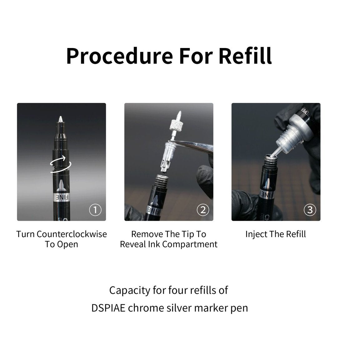DSPIAE CR-10 Chrome Silver Refill For Markers (10ml) – imagen 4