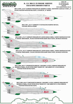 ModelMaker Decals D48151 MiG-21 in Polish service exclusive edition part II 1/48 – imagen 2