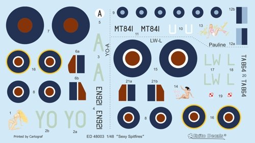 Décalcomanies Exito ED48003 Sexy Spitfires - Supermarine Spitfire LF Mk Vb - VIII - IXe 1/48 – image 2