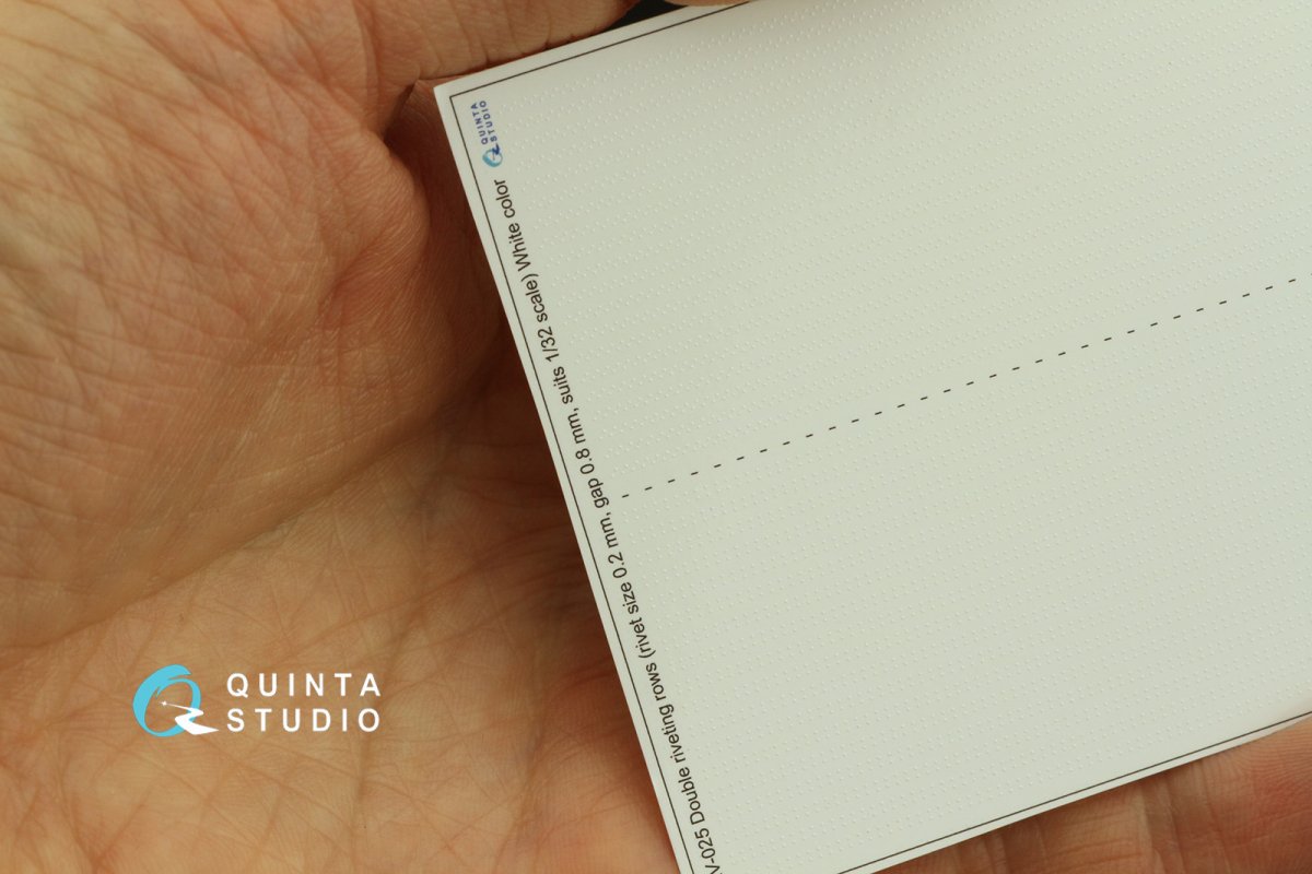 Quinta Studio QRV-025 Double riveting rows (rivet size 0.20 mm, gap 0.8 mm, suits 1/32 scale), White color, total length 5,8 m/19 ft – imagen 6