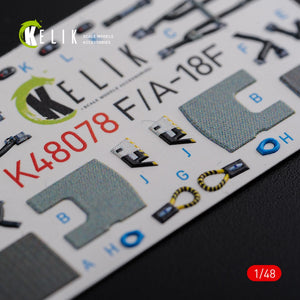 KELIK K48078 F/A-18F Super Hornet interior 3D decals for MENG kit 1/48 – immagine 11