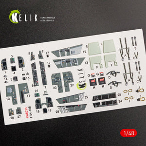 KELIK K48033 F/A-18B &amp;quot;HORNET&amp;quot; INTERIOR 3D DECALS FOR KINETIC KIT 1/48 – imagen 2
