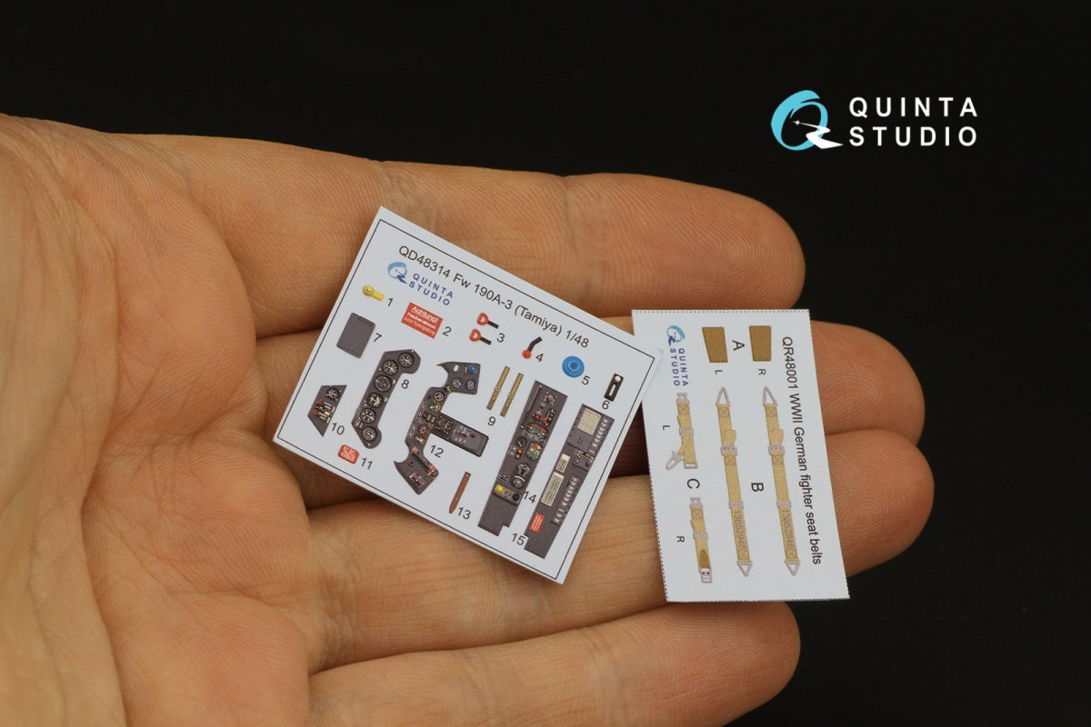 Quinta Studio QD48314 Fw 190A-3 3D-Printed &amp;amp; coloured Interior on decal paper (Tamiya) 1/48 – imagen 4