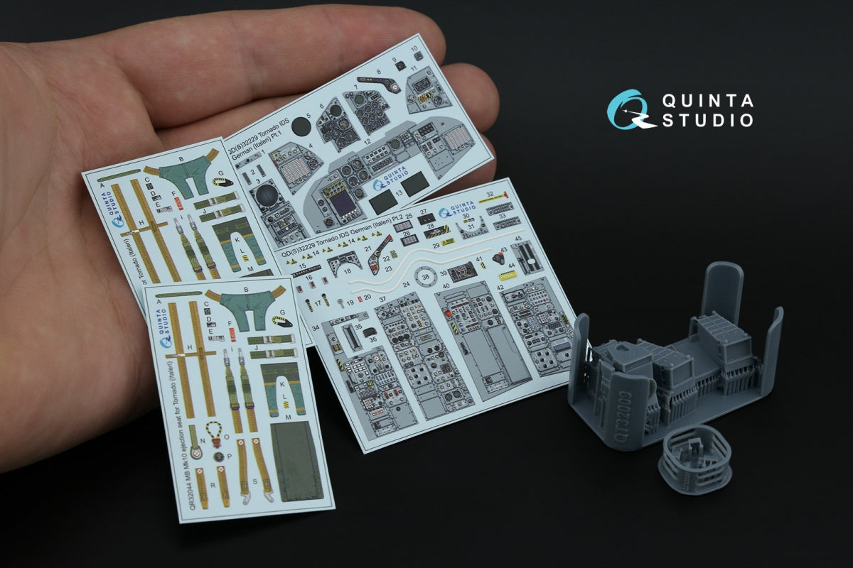 Quinta Studio QD+32229 Tornado IDS German 3D-Printed &amp;amp; coloured Interior on decal paper (Italeri) (with 3D-printed resin parts) 1/32 – immagine 2