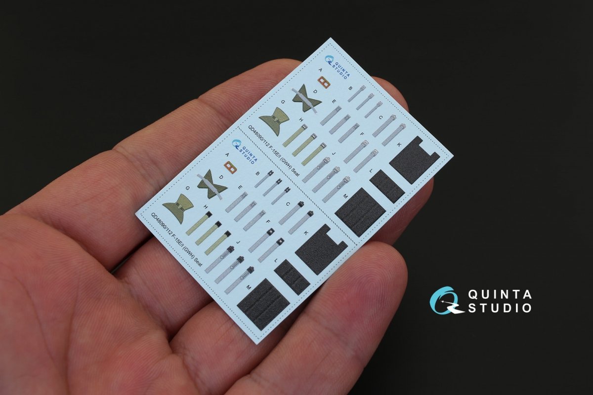 Quinta Studio QD48090 F-15E 3D-Printed &amp;amp; coloured Interior on decal paper (for GWH kit) 1/48 – imagen 5
