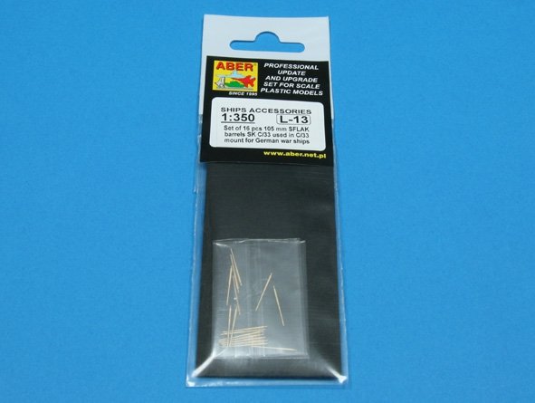 Aber 350L-13 Set of 16 pcs 105 mm SFLAK barrels SKC/33 used in C/31 mount for German war ships 1/350 – imagen 4