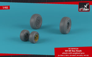 Armory Models AW48328 SH-60 Seahawk wheels w/ weighted tires 1/48 – imagen 3