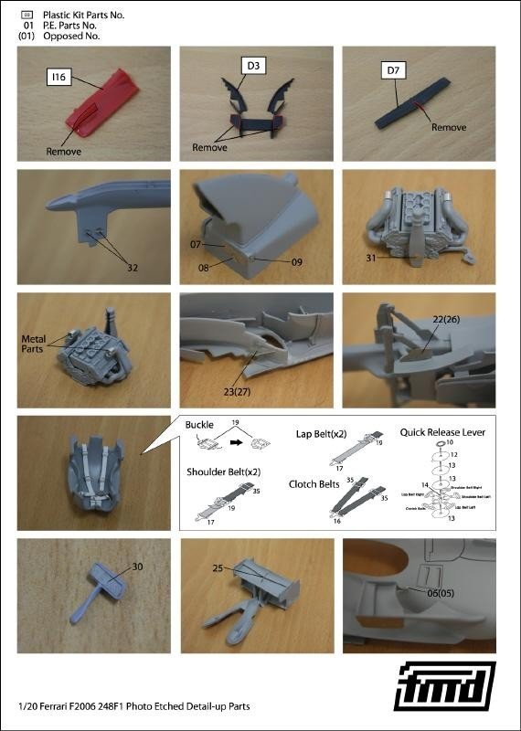 KA Models FE-20008 FERRARI 248F1 DETAIL-UP SET Fujimi 1/20 – imagen 4