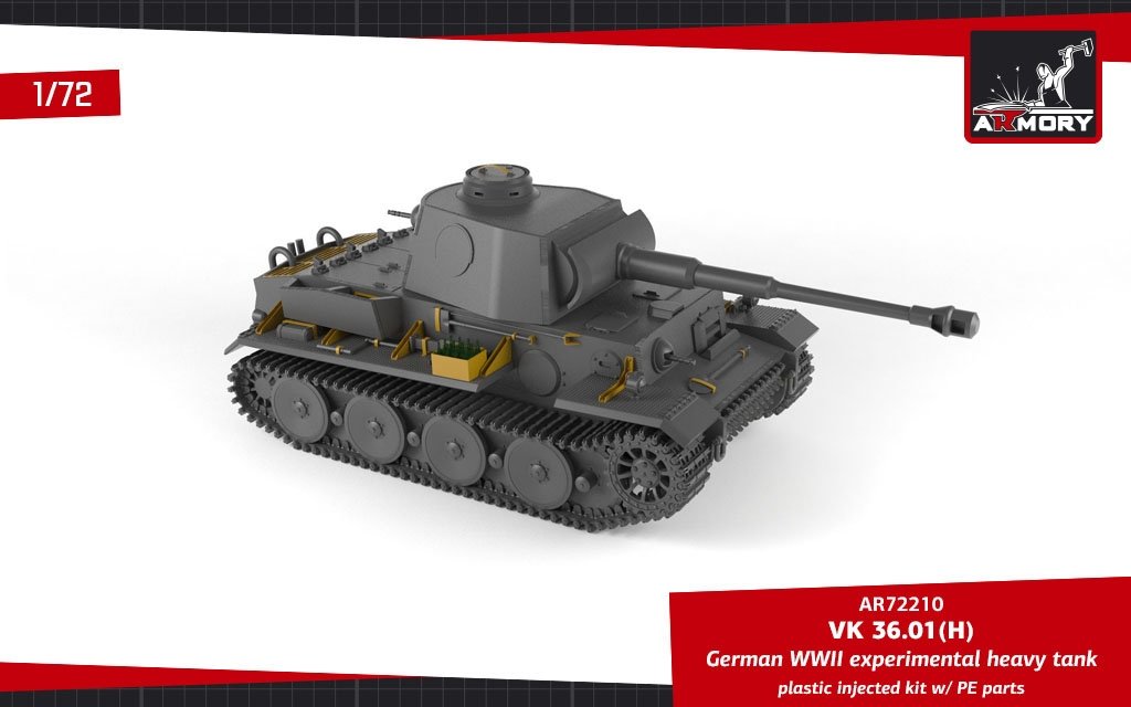 Armory Models 72210 VK 36.01(H) German WWII Experimental Heavy Tank 1/72 – zdjęcie 3