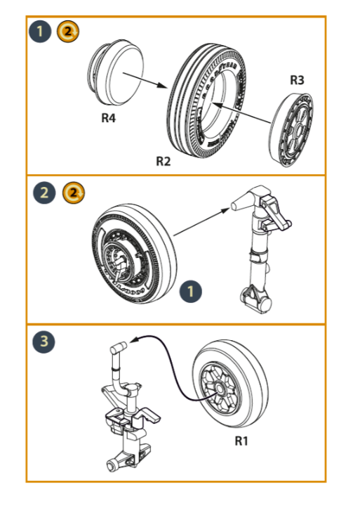 Clear Prop! CPA72164 F-86A wheel set type 2 for CP kits 1/72 – imagen 3