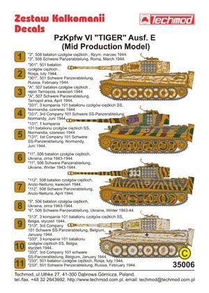 Techmod 35006 - Pz.Kpfw.VI Tiger Ausf.E (Mid Production Model) 1/35 – imagen 2