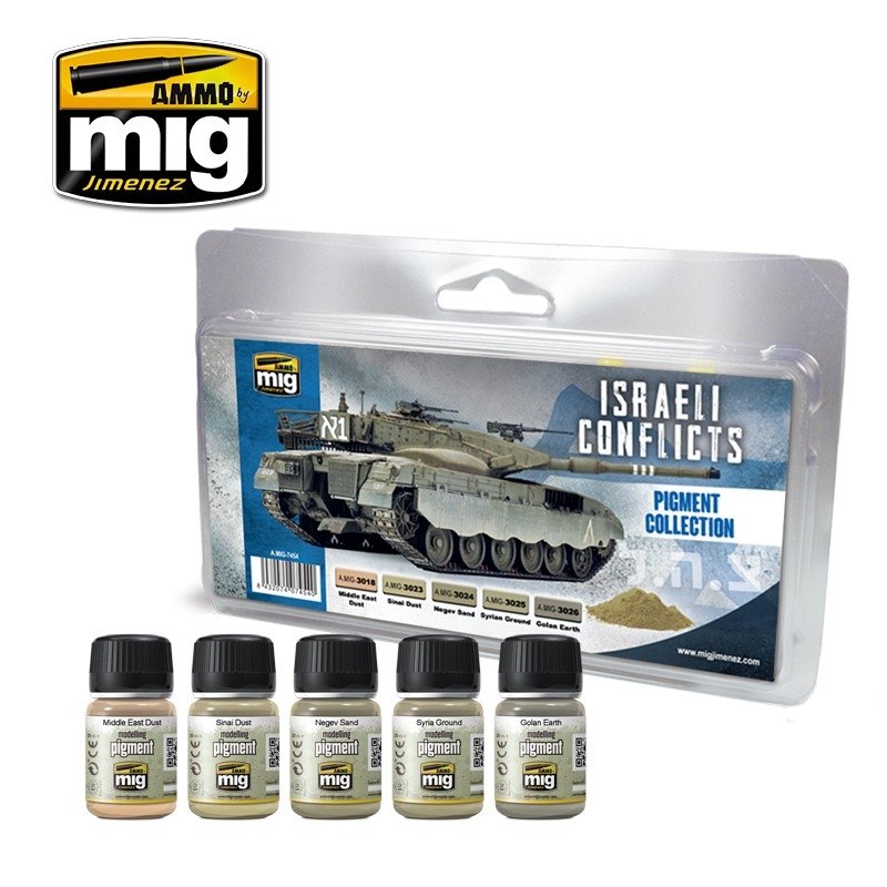 Collection de pigments pour munitions de Mig 7454 des conflits israéliens